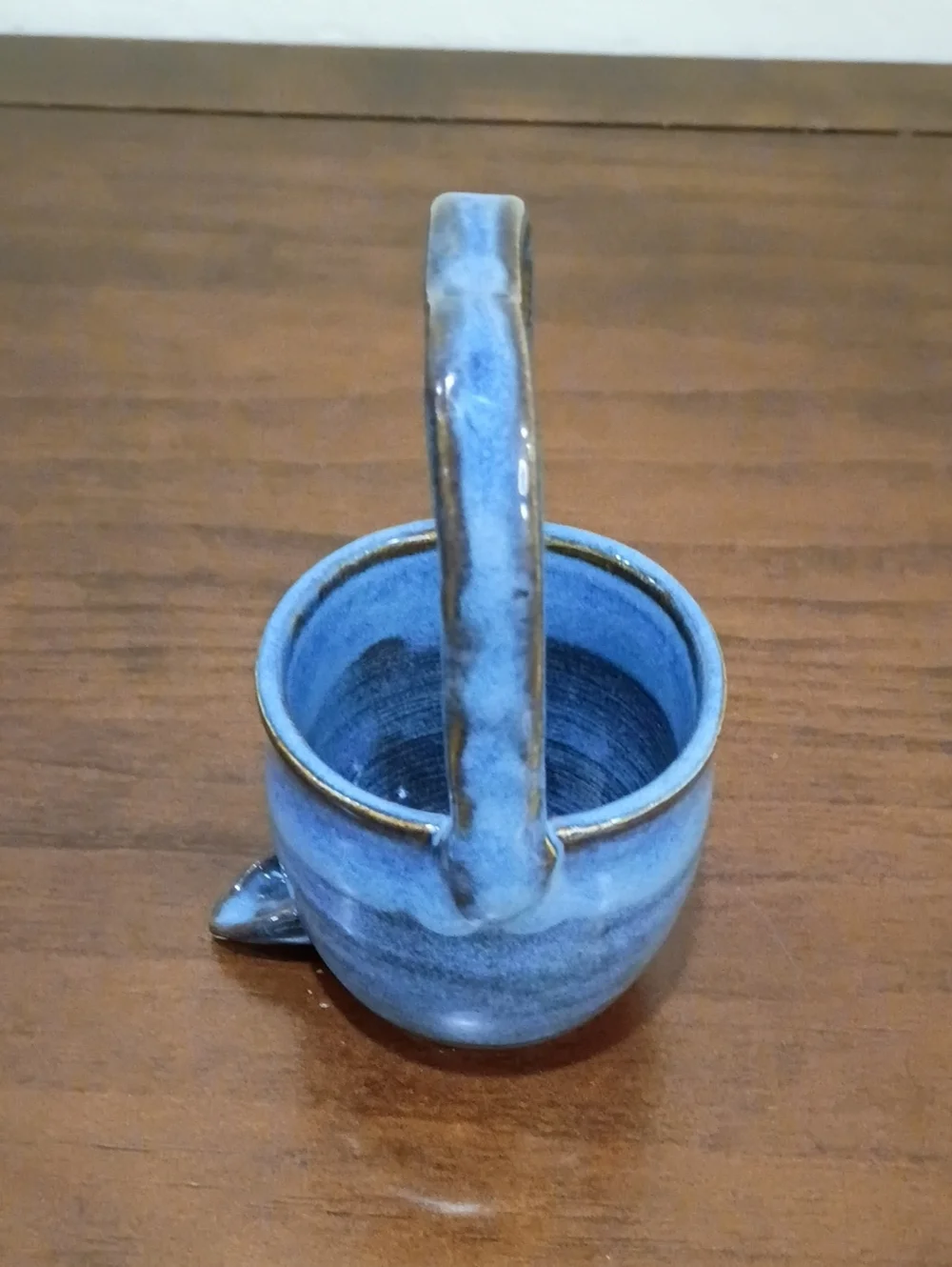 Blue Glazed Pottery Piece - Vintage!